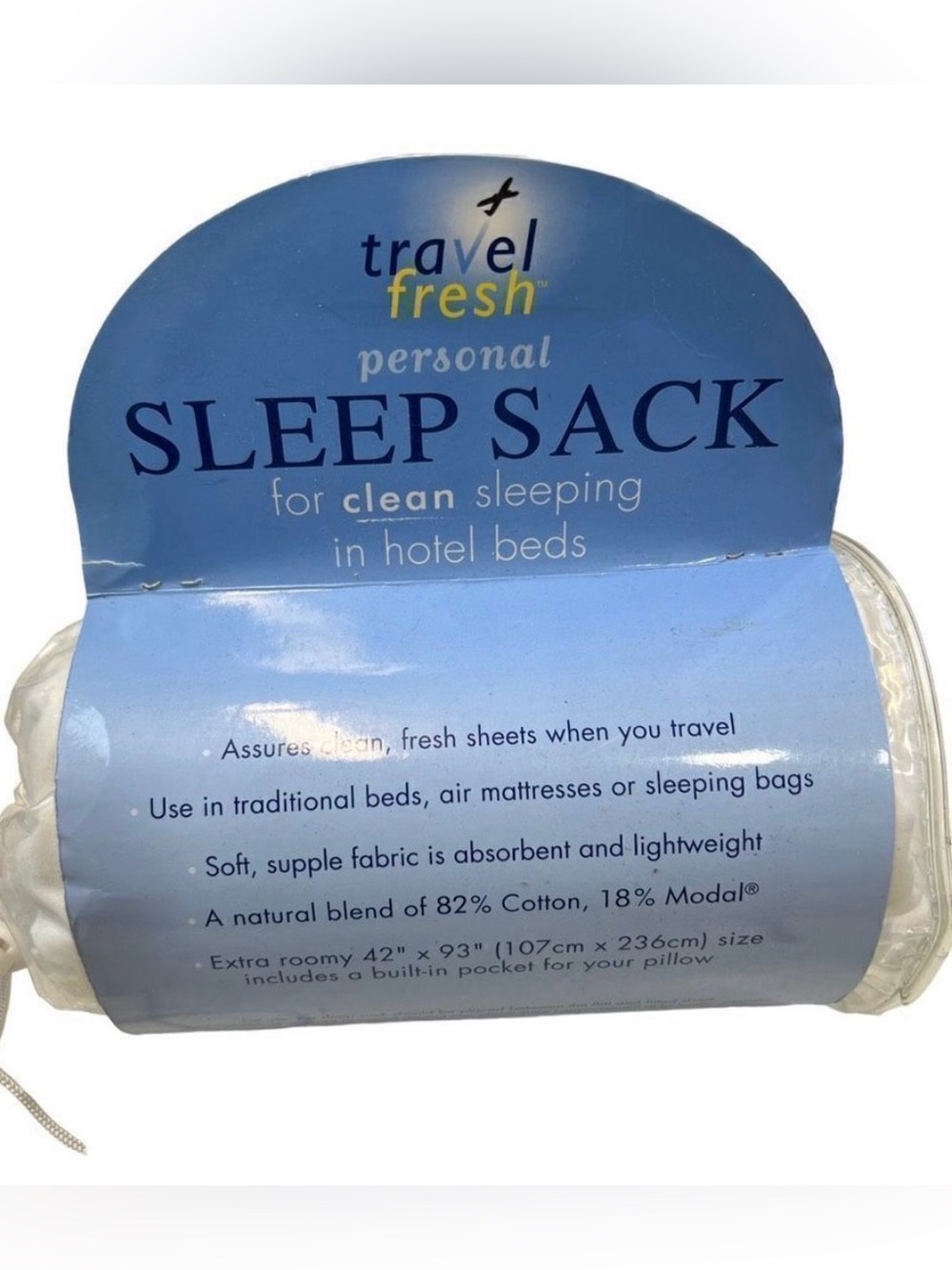 🆕 Travel Fresh Personal Sleep Sack - White, One Size NWT - Picture 2 of 6